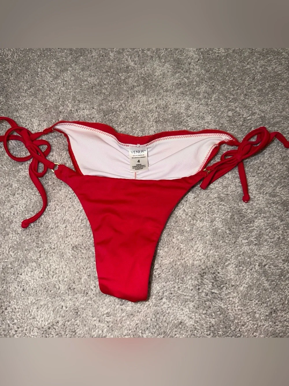 VENUS Red Tie-Side Bikini Bottom